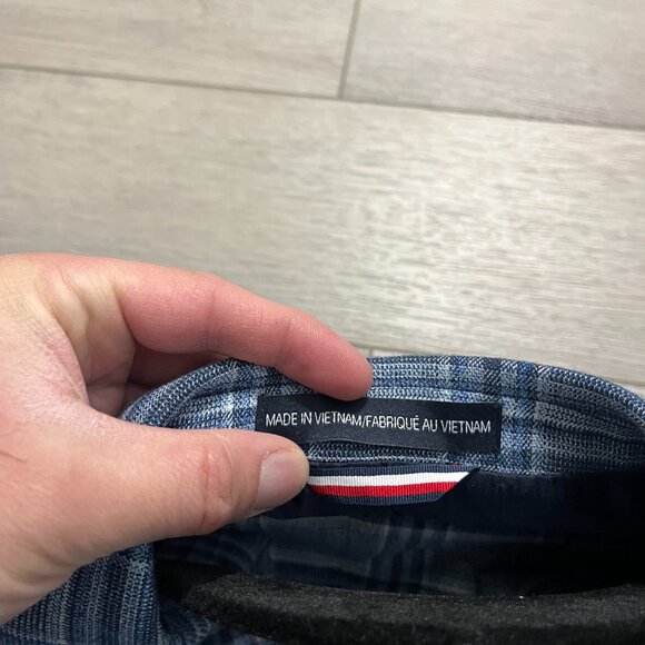 Tommy Hilfilger THFlex Suit Jacket & Pants Mens 34x30 Blue Plaid Modern 40S - Picture 2 of 16